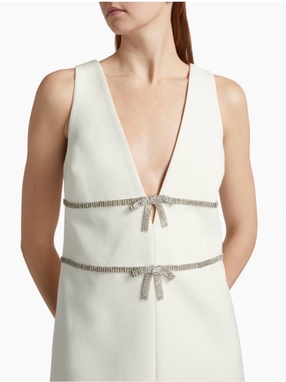 NWT Cinq à Sept Crystal Bow Mini Dress Sz 10 Cocktail Wedding Guest - Picture 6 of 15